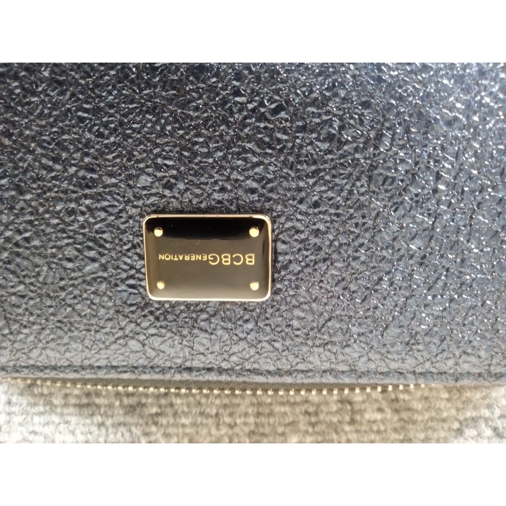 BCBGeneration Logo Zip Pouch Blue Glitter Designer Preppy NWOT - Picture 2 of 6